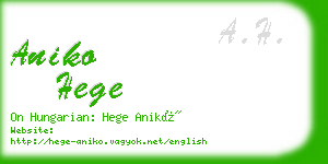 aniko hege business card